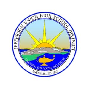 Jefferson Union High School District's Logo on white background